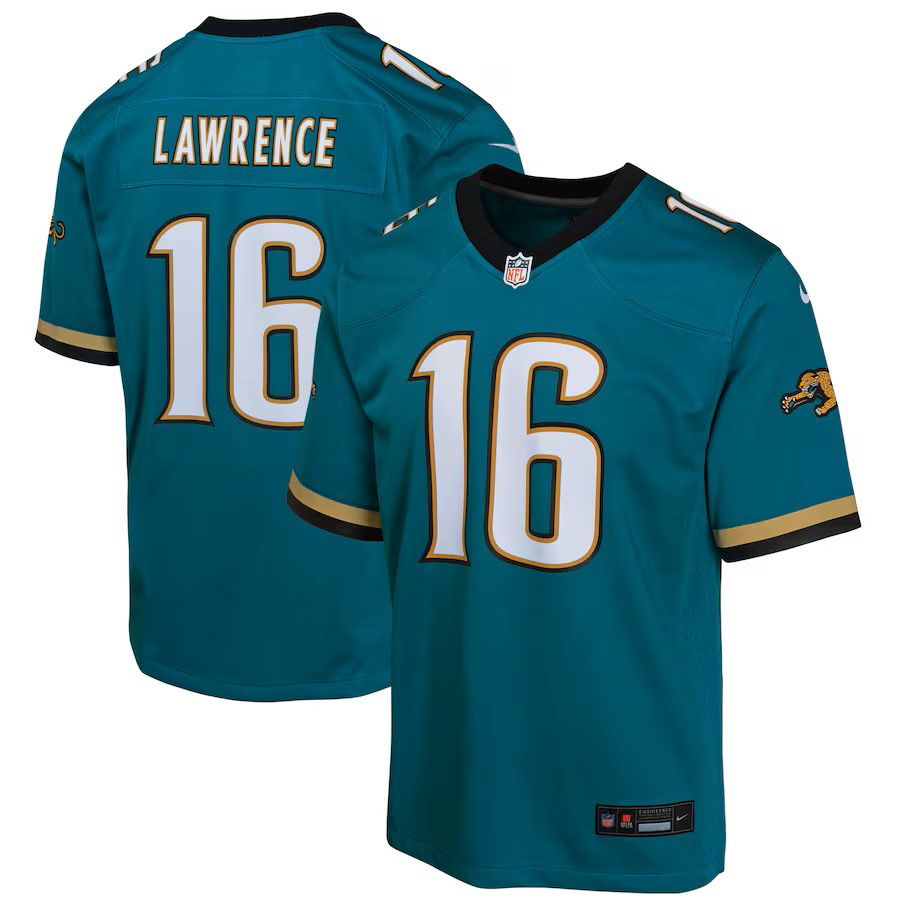 Youth Jacksonville Jaguars #16 Trevor Lawrence Green Nike Throwback Player Game NFL Jersey